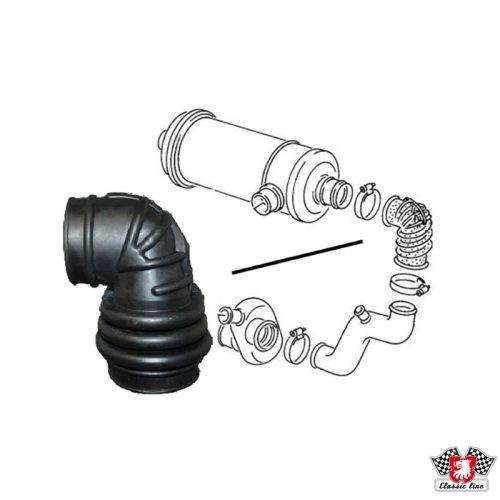 Gumi szívó csö, légszürönél, felsö, T25 1.6TD 08/84-07/92