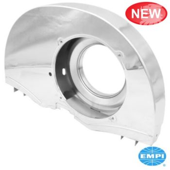   Super fan shroud without air ducts and "Doghouse", 36 HP style, chromed, EMPI