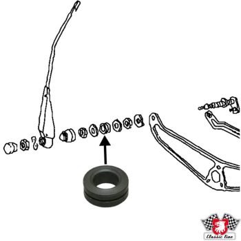   Ablaktörlö tengely átvezetö gumi a karosszérián, db, Bogár/KG 08/57-07/69, T2 55-67