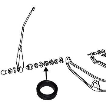   Ablaktörlö tengely átvezetö gumi a karosszérián, Bogár 1303, T25/T3 1.6-2.1 05/79-07/92, VW Golf/Jetta/Scirocco  1.1-1.8 04/74-02/84