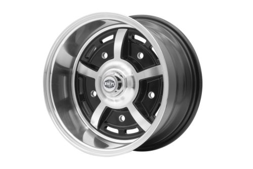 Sprintstar rim, glossy black, polished rim, with valve, 5 spokes, 8X15, 5X205 ET -18, EMPI