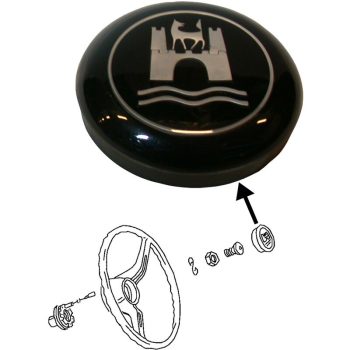 Kormány közepébe kürt gomb T1 08/59-07/71 ezüst szinben