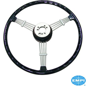 Kormány, Banjo stílus, 394mm, kürtgombbal, fekete, EMPI