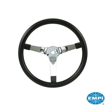   Kormány, fekete, kürtgomb nélkül, kormány átmérö: 375 mm, 102 mm középpel (poliuretán hab) EMPI