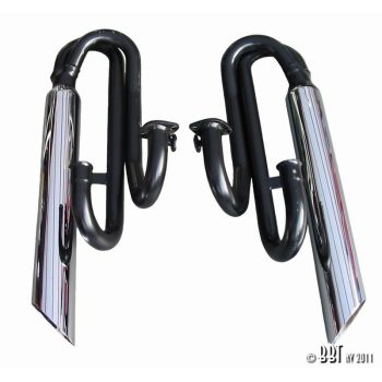 Low dual exhaust pipe