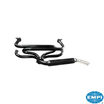   Kipufogó sport szett, Single Glass Pack (egyoldalas), fekete króm véggel, EMPI