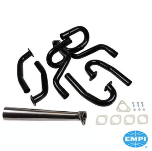 Exhaust racing set, with stinger exhaust tip, black pipe system, EMPI