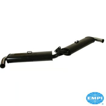   Kipufogórendszer, Dual Quiet, két kipufogócsövel. Csak az Empi No. 00-3100-0 és 00-3102-0 modellekhez illeszkedik. Fekete festékkel festett acélból készült, krómozott kipufogócsövek.