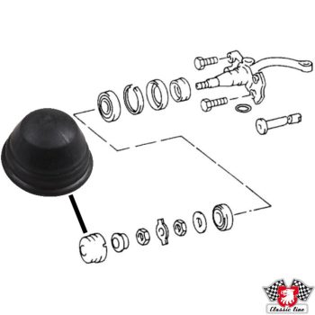 Wheel hub dust cap, front, Porsche 356 A 1.1-1.6 01/50-12/59