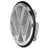   VW emblem, chrome, with black trim, front grille: Golf Mk2 (1987-1992), T4 (1991-2003), Golf Mk3 (1992-1998)