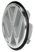 VW embléma, krómozott, fekete szegéllyel, elsö hütörács: Golf Mk2 (1987-1992), T4 (1991-2003), Golf Mk3 (1992-1998)