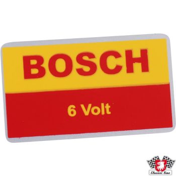 Sticker, Bosch 6V, yellow-red