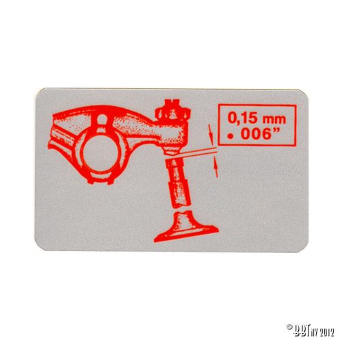 Sticker, valve clearance 0.15
