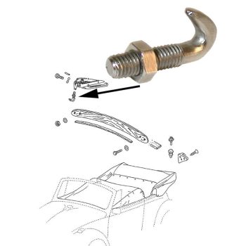   Kampó teto kilincshez, kabrió Bogár 08/67-, Karmann Ghia 08/68-