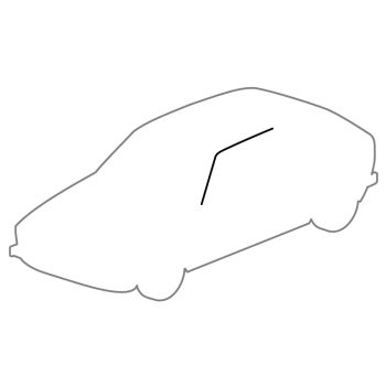   Ajtóperem tömítés, elsö felsö, bal/jobb, 140 cm, T25/T3 05/79-07/92 Német minöség