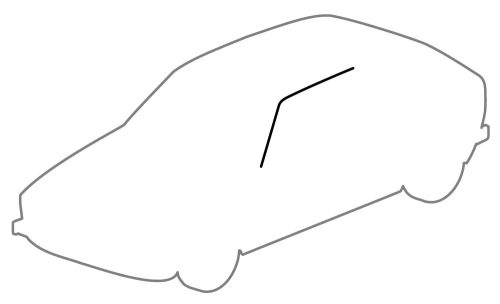 Door edge seal, front upper, left/right, 140 cm, T25/T3 05/79-07/92 German quality