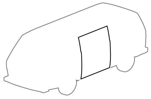 Tolóajtó tömítés bal, T25/T3 (1980-1992)