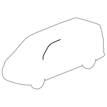Ajtótömítés bal felsö: T5 (2004-2015), T6 (2016-2024)
