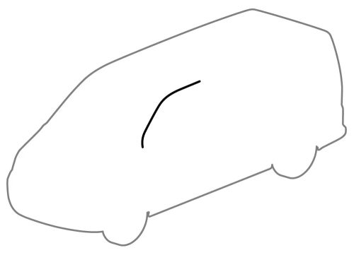 Ajtótömítés bal felsö: T5 (2004-2015), T6 (2016-2024)