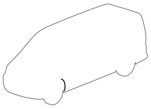 Elsö ajtótömítés bal alsó: T5 (2004-2015), T6 (2016-2020)