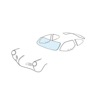 Szélvédo üveg, Karmann Ghia, tiszta (1250x438 mm) E jeles
