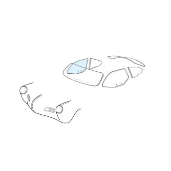 Ajtó ablak, jobb Karmann Ghia 08/59-tól (járóüveg)