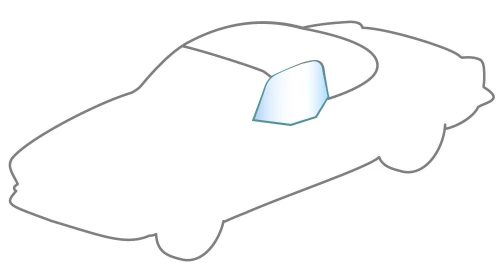 Bal oldali ajtóablak - kabrió  Ghia -12/68