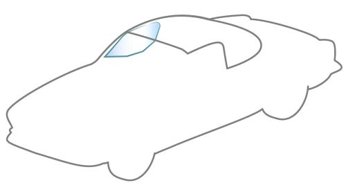 Jobb oldali ajtóablak - kabrió, Ghia -12/68