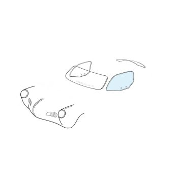 Ajtó ablak,bal,kabrió Karmann Ghia 08/69-tól