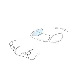 Ajtó ablak,jobb,kabrió Karmann Ghia 08/69-tól