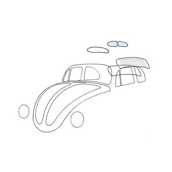 Rear window for Beetle -03/53 (PAIR!!)