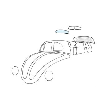 Rear windscreen, Beetle 04/53-07/57