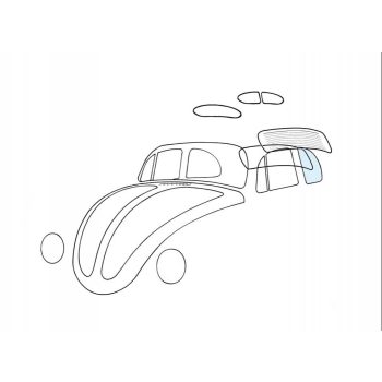 Rear side window, left T1 between 08/57-07/64, Beetle
