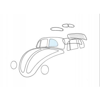 Rear side window, right T1 between 08/57-07/64, Beetle