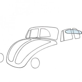   Rear windscreen 1303 Beetle convertible, heated 74-79, (806 x 294mm)