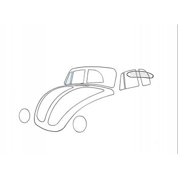 Butterfly window, right, convertible, 1303 Beetle
