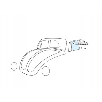 Door window, left, 1303 Beetle convertible