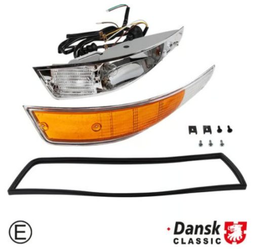 Irányjelzö, komplett, elsö, könnyített fémházzal, E-jeles, bal, Porsche 911 2.0-2.4 08/68-07/73