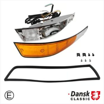   Visszajelzö fekete peremmel, elöl, fémházzal kompletten, E jelzéssel, bal, Porsche 911 2.4 08/72-07/73 