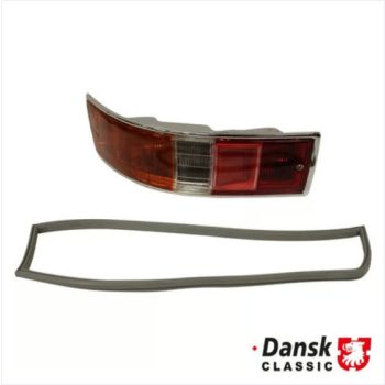   Hátsó lámpa piros/narancs/átlátszó üveggel és gumitömítéssel, EU változat, bal, E-jelzéssel, Porsche 911 SWB 2.0 10/64-07/68 