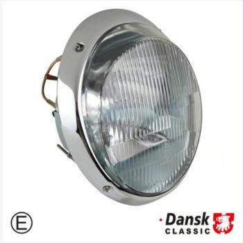   Fényszóró bosch stílusú, átlátszó üveg, króm keret, 2x H1 izzók és rögzítöcsavarok, e-jeles  Porsche 911   2.0-2.4  10/64-07/73