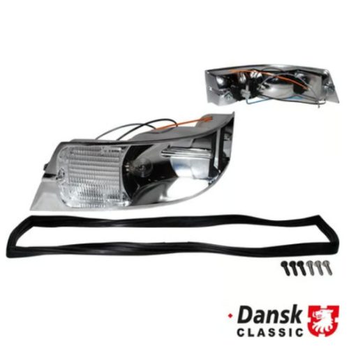 Rear lamp housing, plastic, left, with bulb, with sealing rubber, Porsche 911 08/69-07/89, 959 01/86-04/91