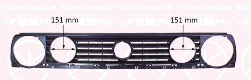  Front grille, Special edition, Black, with 151 mm hole diameter for central position light, Golf Mk2