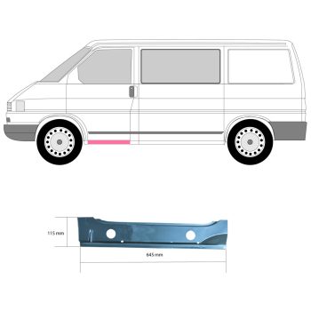  Belépö küszöb lemez, bal elsö, javítólemez, belsö rész, Hossz [cm]: 65, T4 (1991-2003) 