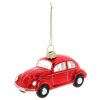 VW Beetle karácsonyfadísz, üveg Classic piros 