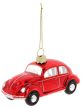 VW Beetle karácsonyfadísz, üveg Classic piros 