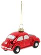 VW Beetle karácsonyfadísz, üveg Classic piros 