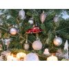 VW Beetle karácsonyfadísz, üveg Classic piros 