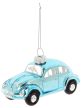 VW Beetle karácsonyfadísz, üveg Classic kék