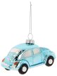 VW Beetle karácsonyfadísz, üveg Classic kék